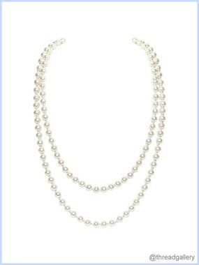 Faux Pearl Long Strand Necklace 1920s Vintage Style Party Gift